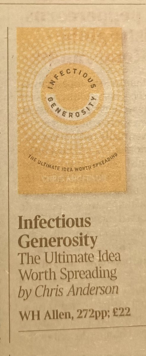 rdsallynash's tweet image. Only read review but love concept #InfectiousGenerosity