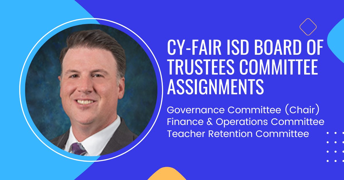 The new CFISD Board Committees will strengthen the District vision and planning process. I look forward to rolling up my sleeves with my Board colleagues and Administration to tackle the important issues that lay ahead. #cfisd