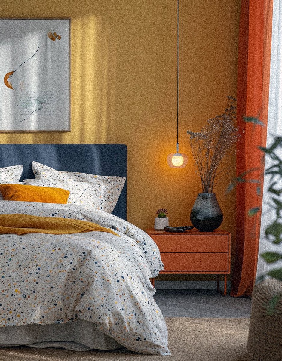 Orange, Blue and Yellow vibes - made using midjourney v6