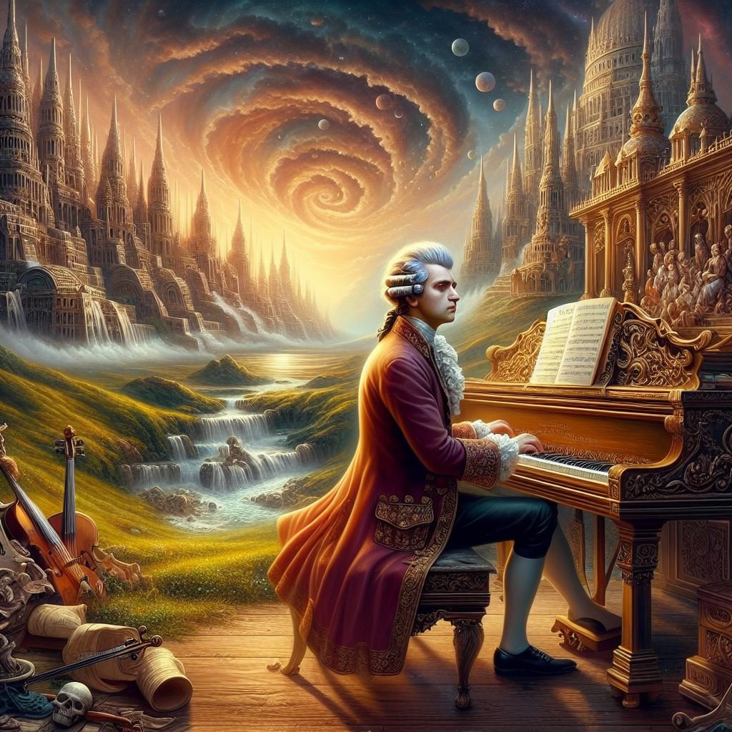 Norbert62128453's tweet photo. Born 27 January 1756 –
Wolfgang Amadeus Mozart, Austrian pianist and composer
#Mozart #MozartWeek #artgallery #AIArtwork #AIArtistCommunity #AIart
@RolandRzasa @AI_Marie_R @Intristed_ai https://t.co/FvgjhnbcW6