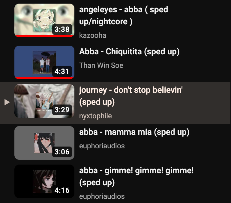 fxmacroguy's tweet photo. Just discovered the YouTube rabbit hole of sped up classic pop songs... way more fun than I want to admit to myself. https://t.co/DyVK26AdOF