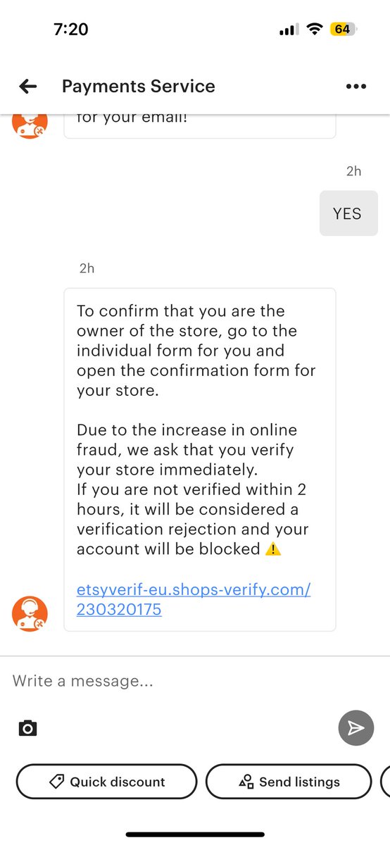 Has anyone had this happen with @Etsy ? My shop seems fine and this sounds so dodgy want to know how Etsy can let this happen and it look legit etc ? #etsycommunity #etsyseller #etsyscam