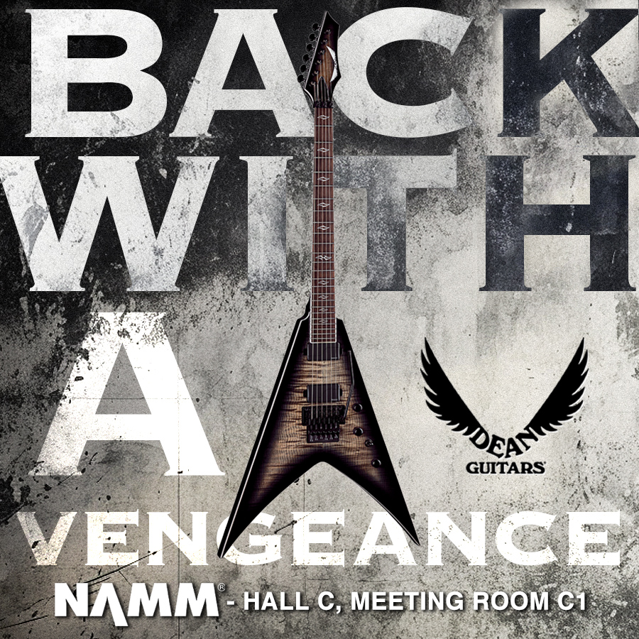 Yet another beautiful day here at NAMM and #DeanGuitars is Back With a Vengeance. Come and celebrate this beautiful new model with us at Hall C - Meeting Room C1 #GetYourWings #DeanVengeance #ElectricGuitar