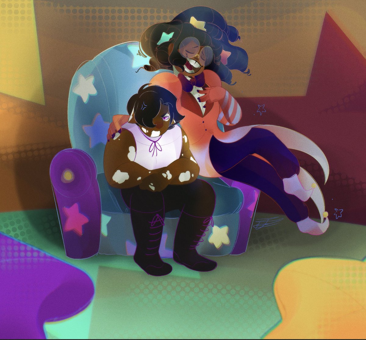 OttieTottie's tweet photo. Commission for @TailoredCrow and their fun duo!! https://t.co/1HXBD6quee