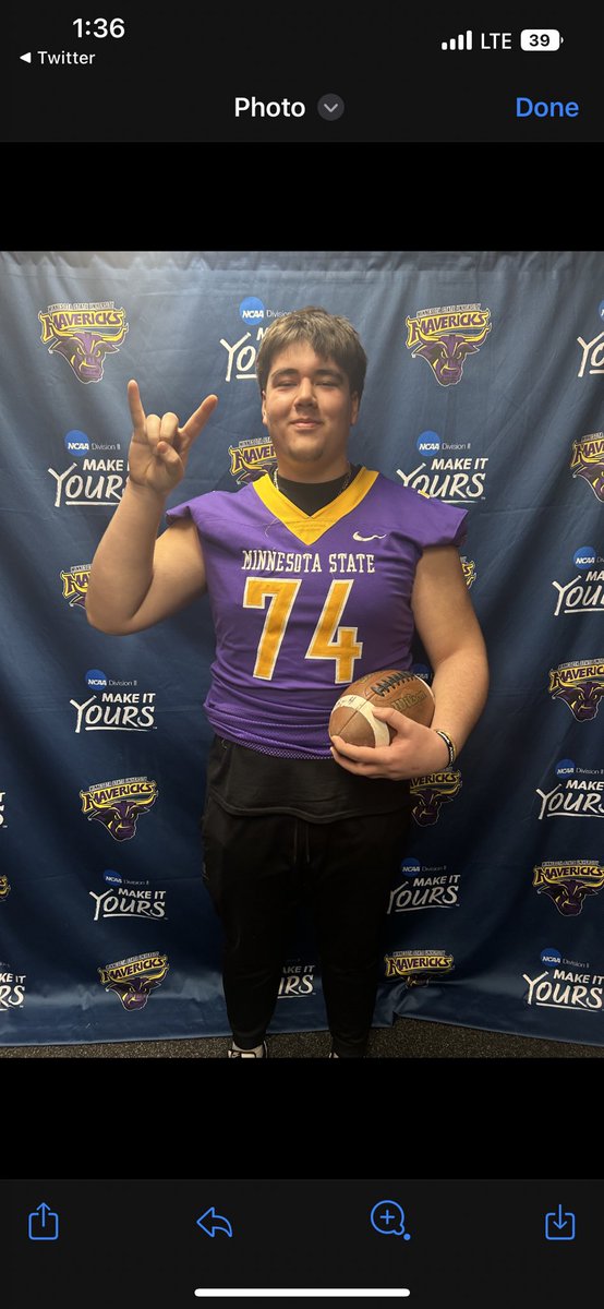 Had a great weekend on my official visit @MinnStFootball Thanks to @CoachJackson32 @CoachHenning75 @hoffner_todd @CoachTimLydon for the amazing hospitality