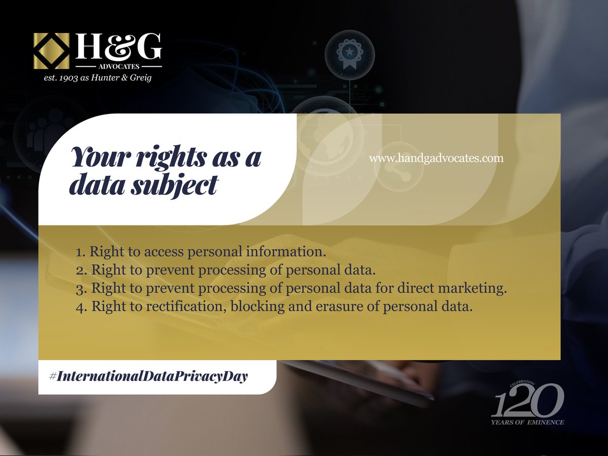 handg_advocates's tweet image. As we approach the International Data Privacy Day, it is crucial to understand your rights as a data subject. 

#Dataprivacymonth  #datarights