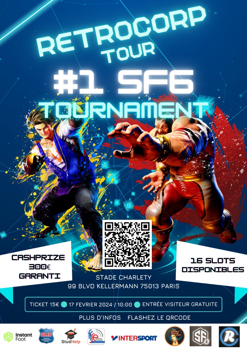 🔥RC Tour - Phase préliminaire🔥

Premier tournoi organisé par mon sponsor RETROCORP au stade Charlety, Paris 13 

Rendez-vous le 17 février à 10h00 
300€ DE CASHPRIZE 

Inscrivez vous : start.gg/tournament/ret…
Places spectateur gratuites donc venez nombreux !!
