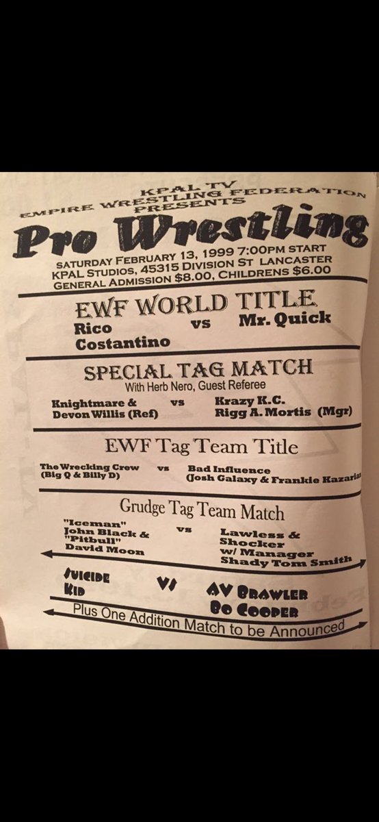 Southern California Pro Wrestling. 

#24YearsAgo 

<a href="/ewfjesse/">Jesse Hernandez</a> <a href="/socaluncensored/">SoCal UNCENSORED</a> <a href="/BrawlinBo/">Brawlin Bo Cooper 👊🏻</a> <a href="/FrankieKazarian/">👑 Frankie Kazarian 👑</a>