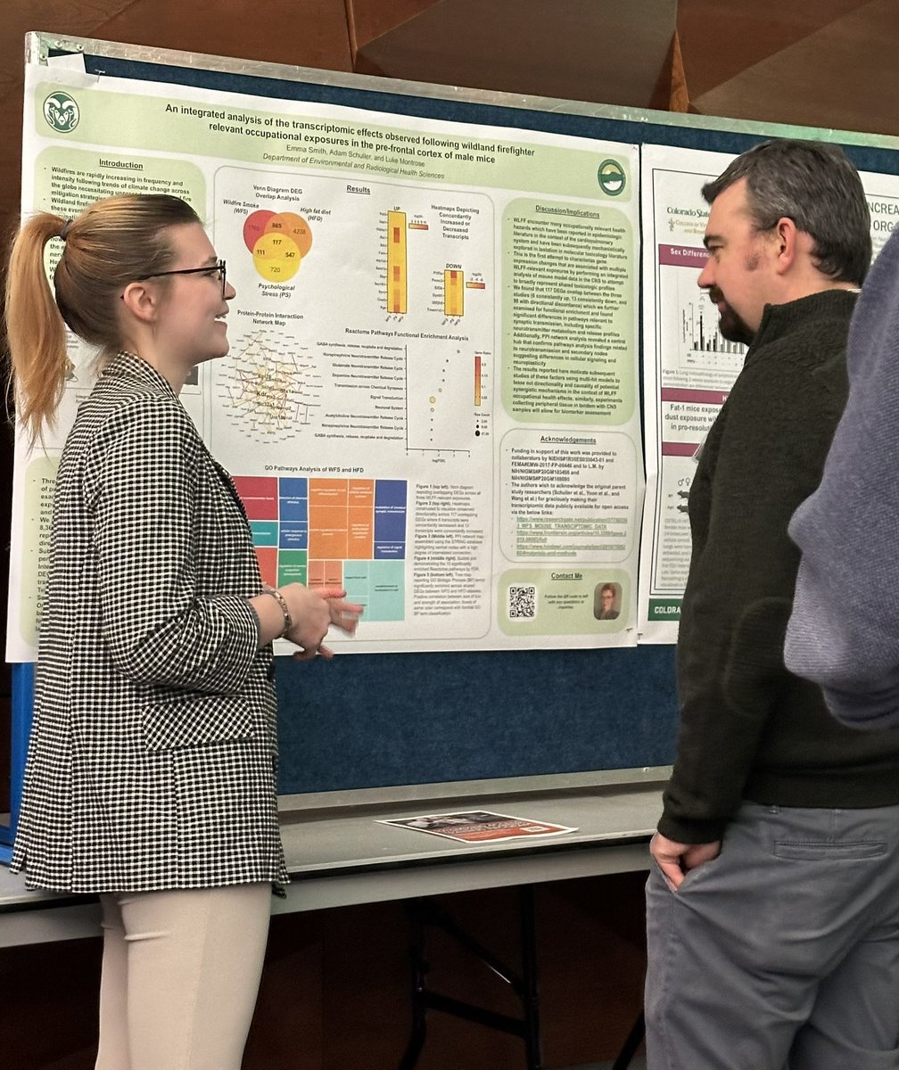 Adam Schuller (@_adamschuller) on Twitter photo Super proud of undergraduate mentee <a href="/emmajostudent/">Emma Smith</a> from the <a href="/LukeMontrose/">Luke Montrose</a> lab for presenting her amazing work performing a cross-study integrated transcriptomic analysis of #wildfire #smoke neurotox effects at the CVMBS research day! Super proud of undergraduate mentee <a href="/emmajostudent/">Emma Smith</a> from the <a href="/LukeMontrose/">Luke Montrose</a> lab for presenting her amazing work performing a cross-study integrated transcriptomic analysis of #wildfire #smoke neurotox effects at the CVMBS research day!