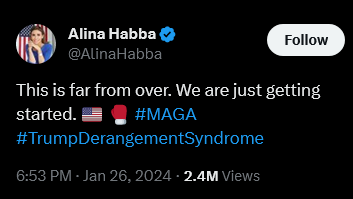 ShitzN_Giggles's tweet image. Alina Habba wants you to know that she's not done with costing the Mar-a-Logo rapist tens of millions of dollars. #TrumpIsALoser