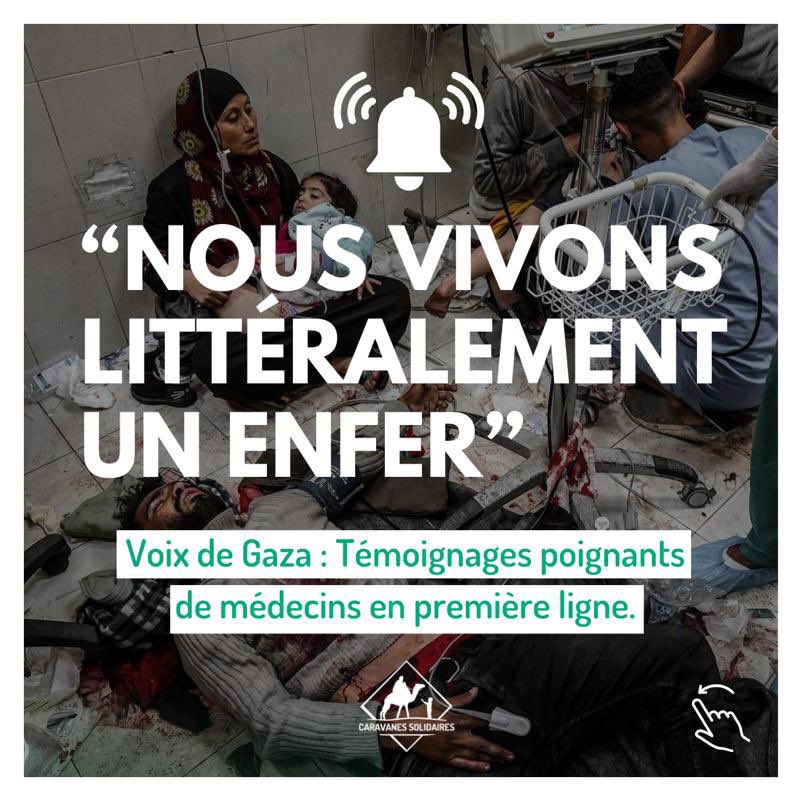 CaravanesSolidR's tweet photo. 🚨Un cri d’alarme pour l’humanité.
💔 Chaque jour les médecins de #Gaza se battent contre l’impossible pour sauver des vies dans des conditions inhumaines.
Leurs voix ne doivent pas être oubliées.
Partagez, sensibilisez et agissez !
#palestine #ong #missionhumanitaire #help https://t.co/Gzff7hlZTo
