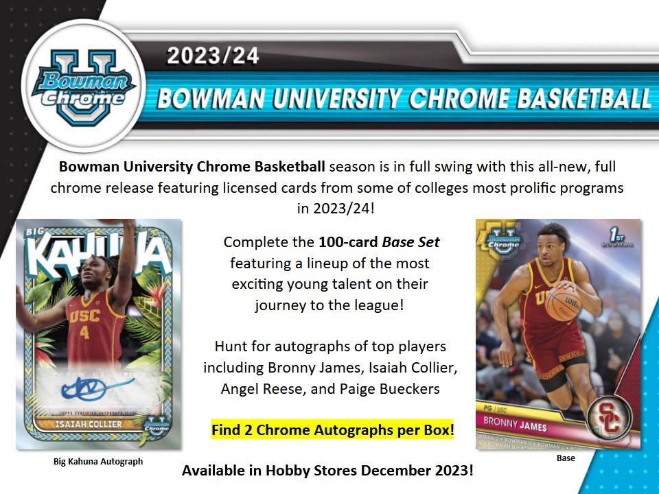 sportscardspro's tweet photo. New Release: ๐ 2023-24 University Chrome Basketball ๐
Just added @sportscardspro
Check it here:๐https://t.co/6O0i7Rzi4B
#TradingCards #2023_University_Chrome #NBA #new_release #thehobby #whodoyoucollect #BasketballCards #SportsCardsPro https://t.co/47jeGROvnu
