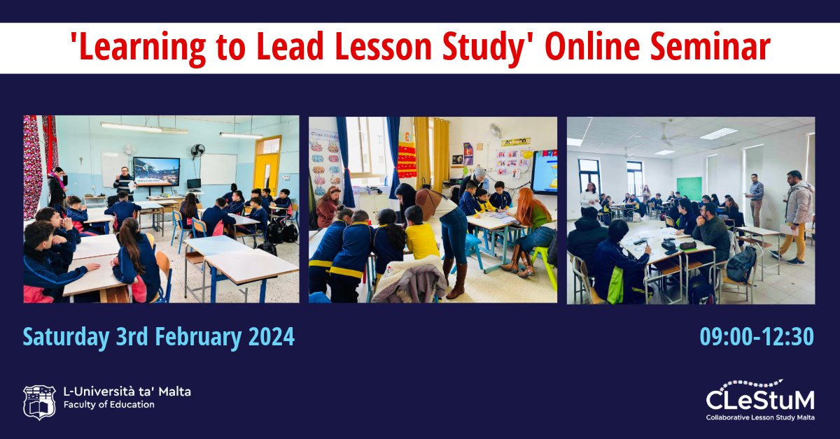 James Calleja (@jamescalleja7) on Twitter photo ONE WEEK TO GO!
<a href="/WALessonStudy/">WALS</a> <a href="/Collab_LR/">Collaborative Lesson Research</a> <a href="/clestum/">Collaborative Lesson Study Malta (CLeStuM)</a> <a href="/LessonStudyNL/">Lesson Study NL</a> <a href="/LessonStudyVL/">Lesson Study Vlaanderen</a> <a href="/lessonstudy_ksa/">Lesson Study KSA</a> <a href="/llsbrunei/">Lesson and Learning Study Brunei</a> @zotveelgoesting <a href="/vsumping/">Vincent Andrew 🇧🇳</a> <a href="/lauraformosa139/">Laura</a> <a href="/SuiGoei/">Sui Lin Goei</a> <a href="/Tan_Shirley_/">Shirley Tan</a>
Register now 👇
universityofmalta.zoom.us/meeting/regist… ONE WEEK TO GO!
<a href="/WALessonStudy/">WALS</a> <a href="/Collab_LR/">Collaborative Lesson Research</a> <a href="/clestum/">Collaborative Lesson Study Malta (CLeStuM)</a> <a href="/LessonStudyNL/">Lesson Study NL</a> <a href="/LessonStudyVL/">Lesson Study Vlaanderen</a> <a href="/lessonstudy_ksa/">Lesson Study KSA</a> <a href="/llsbrunei/">Lesson and Learning Study Brunei</a> @zotveelgoesting <a href="/vsumping/">Vincent Andrew 🇧🇳</a> <a href="/lauraformosa139/">Laura</a> <a href="/SuiGoei/">Sui Lin Goei</a> <a href="/Tan_Shirley_/">Shirley Tan</a>
Register now 👇
universityofmalta.zoom.us/meeting/regist…