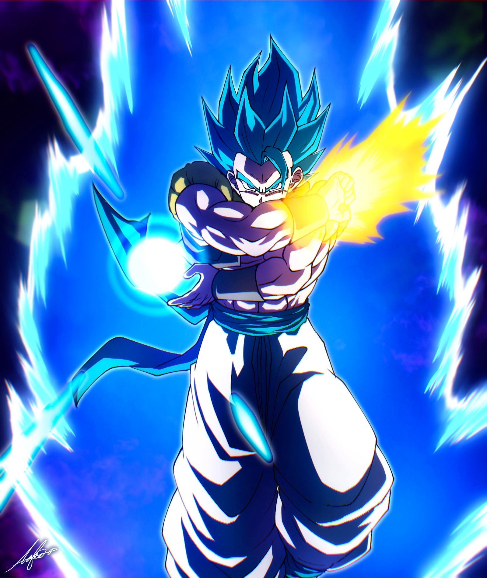 ドラゴンボール　ドッカンバトル　バスタオル　ゴジータブルー スマートフォンアプリ『ドラゴンボールZ ドッカンバトル』 5周年