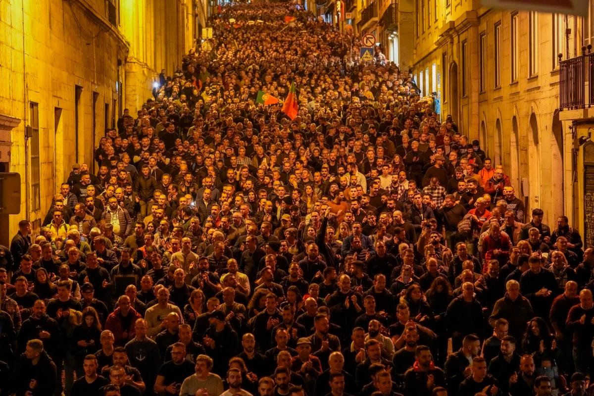 Striking police in Portugal