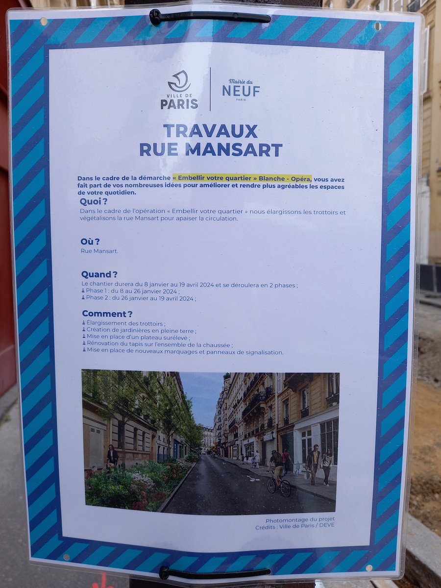 Fin des travaux de végétalisation de la rue de Calais, ils se poursuivent désormais sur la rue Mansart🌳