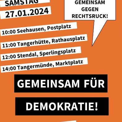 Bilder von der  heutigen "Gemeinsam für Demokratie" Demo auf dem Sperlingsberg in Stendal
#GemeinsamfürDemokratie

Auf dem einen Bild ist ein Teil unserer Mitglieder von BÜNDNIS 90/DIE GRÜNEN Kreisverband Altmark zu sehen die dabei waren.