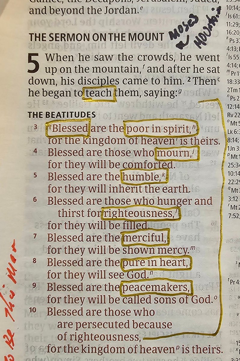 DerwinLGray's tweet photo. Here's the characteristics of those in God's kingdom. This is the character traits Jesus wants to form in his followers. This is Jesus' political manifesto. His followers represent another realm, and have allegiance to another kingdom 🩸✝️🩸🕊️
Day 8 The Beatitudes Matthew 5:3-10 https://t.co/6feN6y3OWW