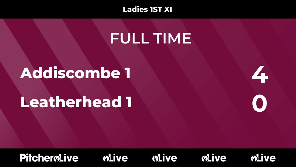 FULL TIME: Addiscombe 1 4 - 0 Leatherhead 1
#ADDLEA #Pitchero
leatherheadhockeyclub.co.uk/teams/261969/m…