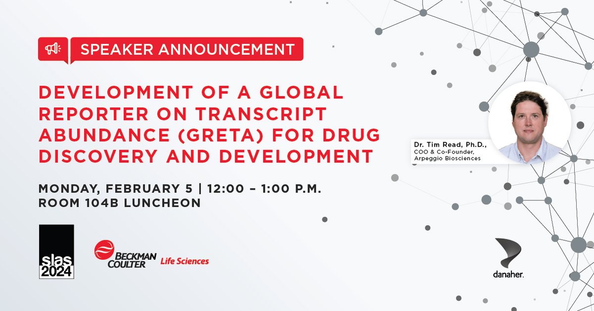 BCILifeSciences's tweet photo. On Monday, February 5 Tim Read of Arpeggio Biosciences will take the stage at #SLAS2024 @SLAS_Org to share insights about the Arpeggio RNA sequencing platform that is capable of measuring genome-wide transcript levels for less than $2 per sample.

Details: https://t.co/y89HMAPY7C https://t.co/QnN5DGmU2B