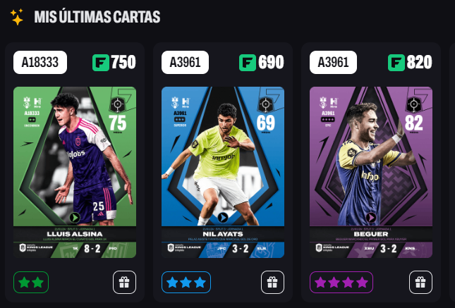 FutbolPlanos's tweet photo. Me acabo de encontrar estas cartas en mi colección del fantasy de la Kings League... por la cara. Os las han dado a todos? La de Pablo Beguer va directa al equipo titular. https://t.co/wnnDvj6eKJ