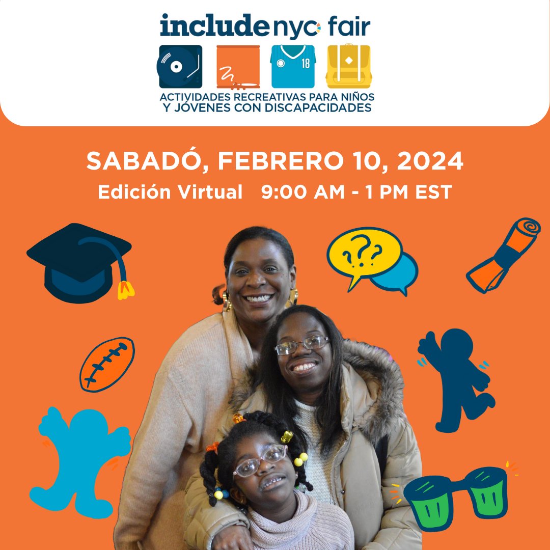 Two weeks until our annual INCLUDEnyc Fair! Join us virtually to connect with summer camps, recreational programs, supports, and services for people with disabilities ages birth-26. Register now: pulse.ly/b66f8ax5yi