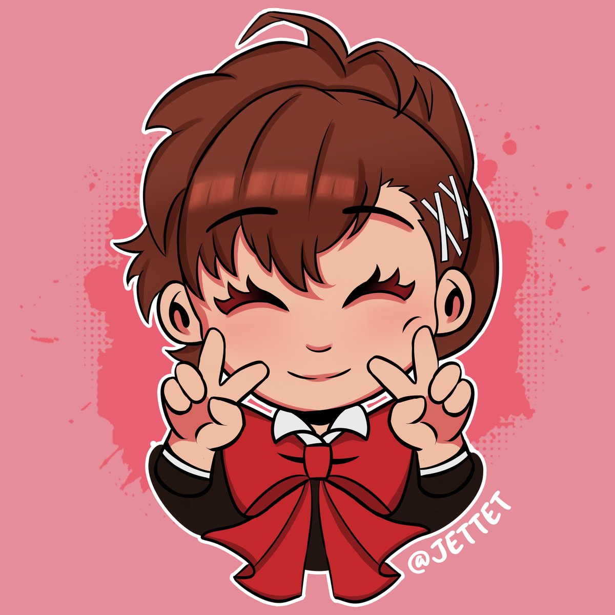 _Jettet_'s tweet photo. I love her 💖  #Persona3 #femc #chibiart https://t.co/eheP83kCiG