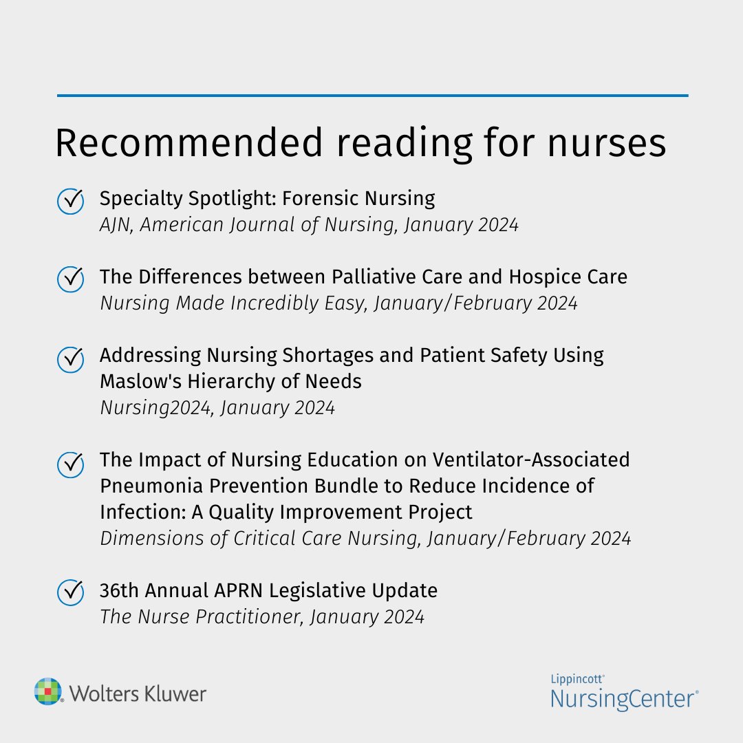 Recommended Reading for #Nurses! ow.ly/iImX50QuZlE

#NursingResources