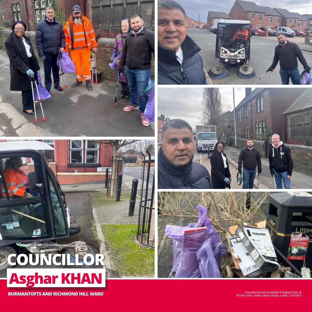 Out and about litter picking with Cllr @FarleyLabour, Cllr @nkele_manaka, myself and managed to make a positive impact by removing 15 bags of litter from the streets in #Burmantofts and #RichmondHill Ward. Huge thank you to @Clean_Leeds team, and 6 volunteers @LitterFreeLeeds👏👏