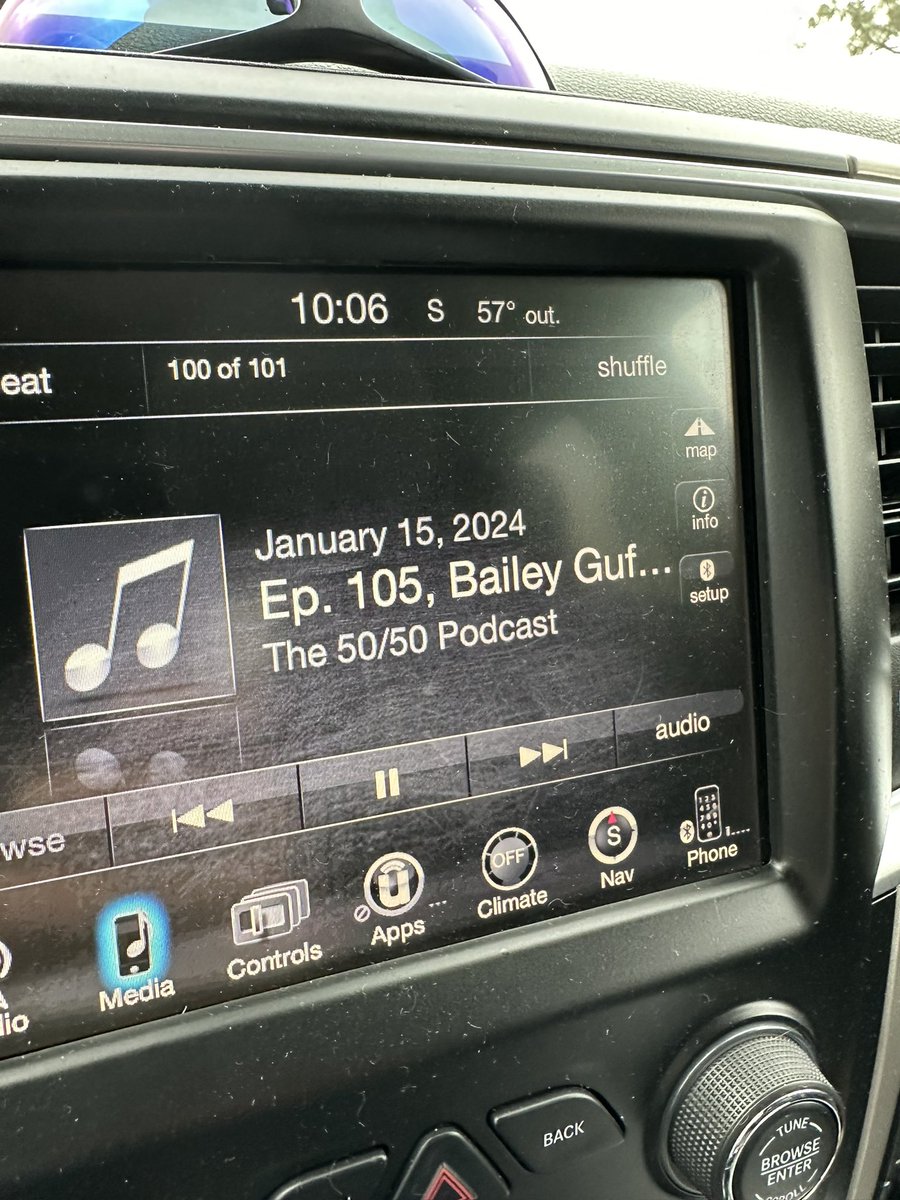 CoachHarington's tweet photo. What better way to get  to work for a home game day than listening to a little @50_50Pod https://t.co/UwTQjMJxB2