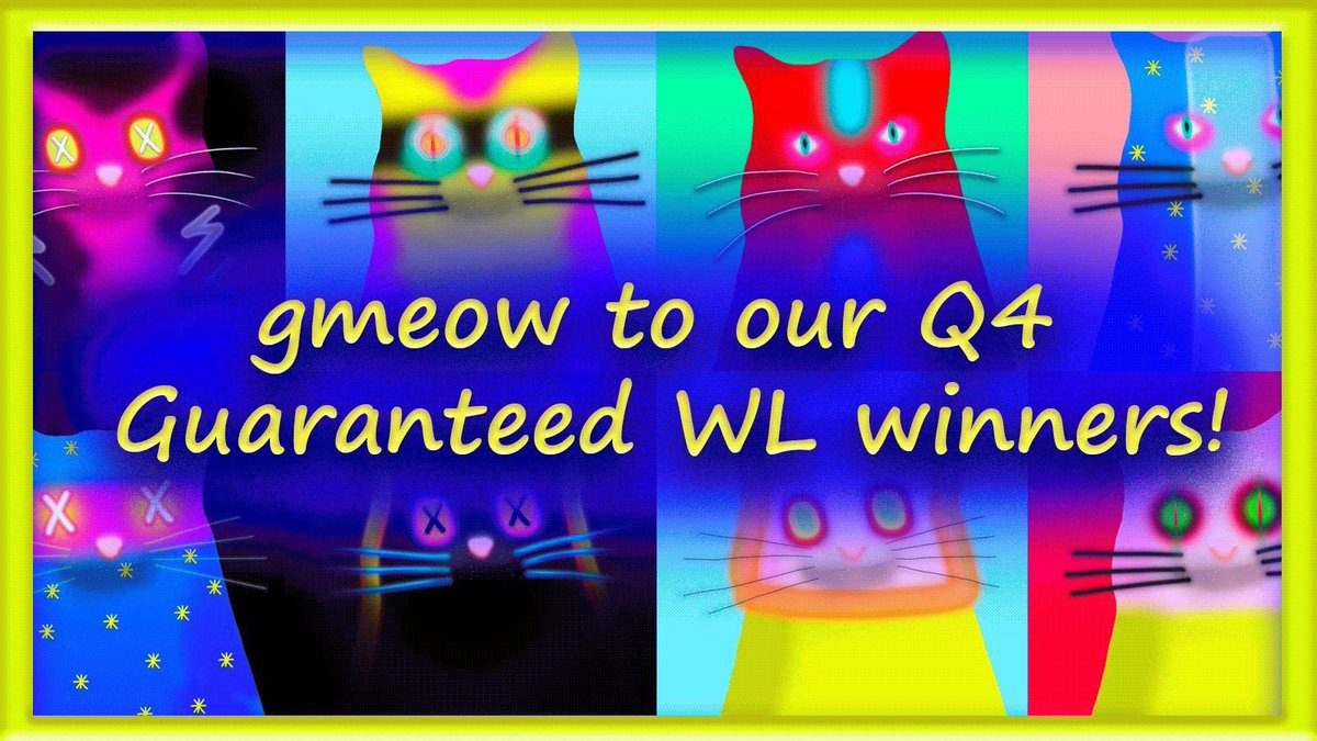 ElizabethOls0n's tweet photo. Congrats to everyone who made the @quantumcats WL ๐
Just a few hours left to pre-register for the mint if you haven't already (see @TaprootWizards Discord)!
Loved teaming up with these legends for #TeamAlive
@cbspears
@janbtc
@accidentalsport
@longwayup_
@lifofifo
S/o @Dr_DAO_ and the entire TW team for making Bitcoin more fun & magical ๐ช