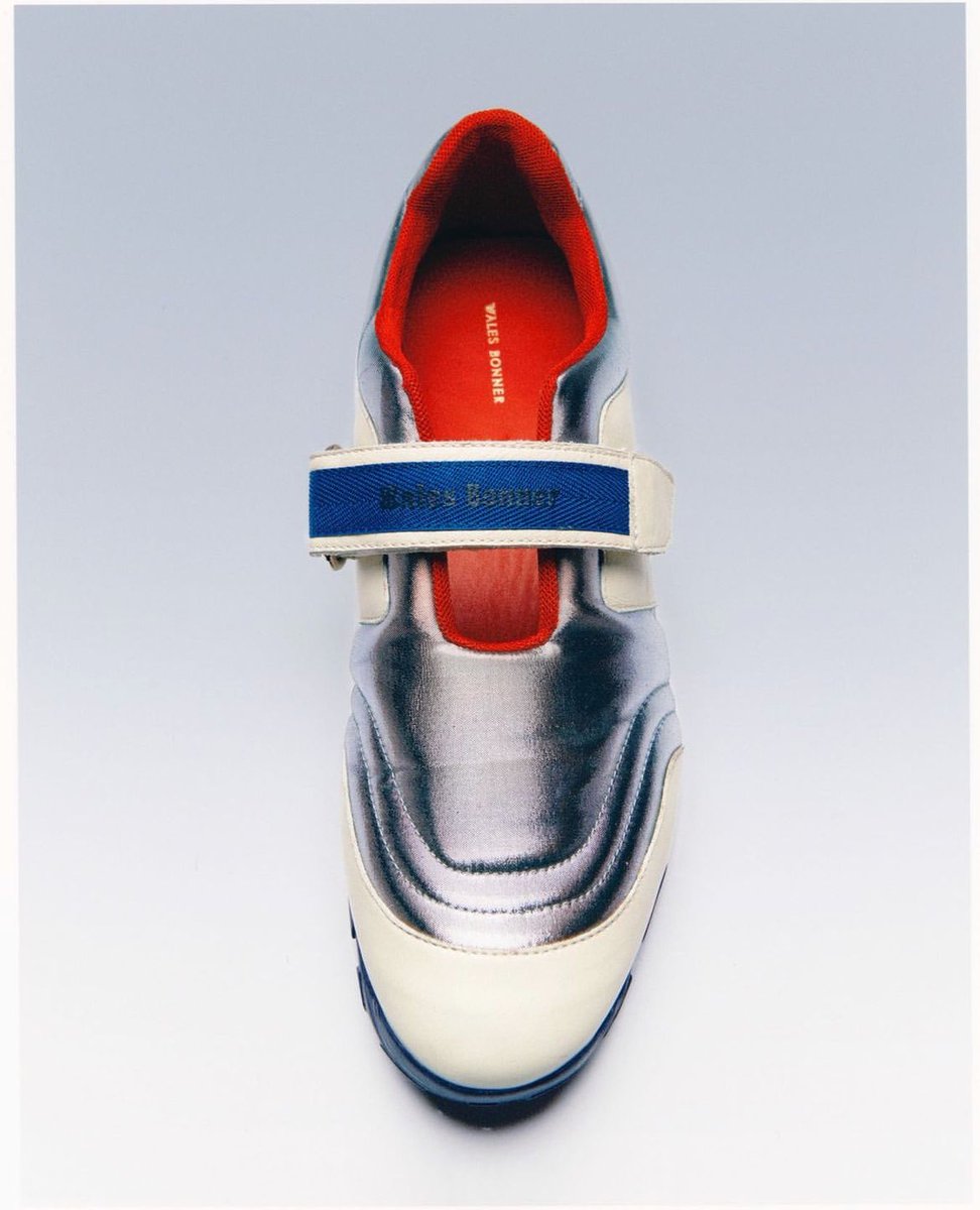 wearing the <a href="/walesbonner/">Wales Bonner</a> jewel sneakers.