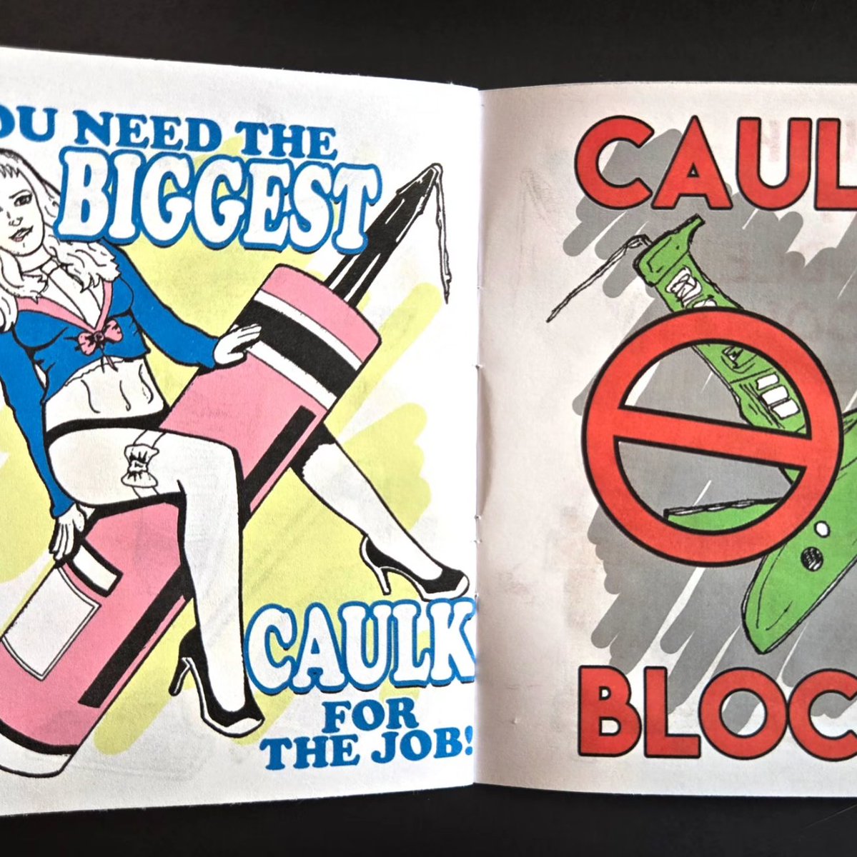 Size matters.
So let me introduce you to the Thicker n' Longer Edition of the Little Book of Big Caulk!
Available at PocketThoughts.etsy.com 

Twice as many pages means more puns... art... innuendo... more caulk!
#zines #art #minizine #caulk #puns #innuendo #silly #funny #sticker