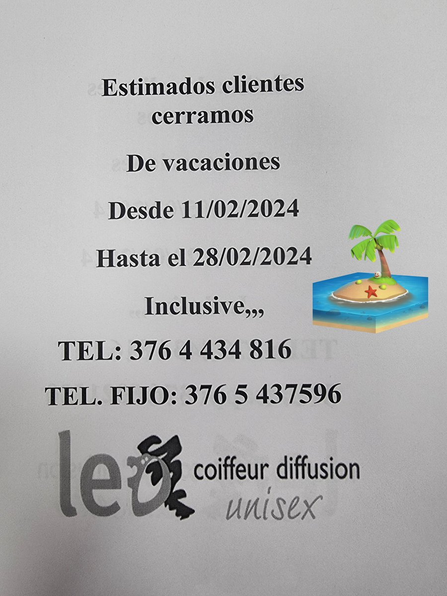 leocoiffeur1's tweet photo. Merecidas vacaciones, ya falta menos,,, estas a tiempo de un cambio de look,,, https://t.co/56S1MMxS9R