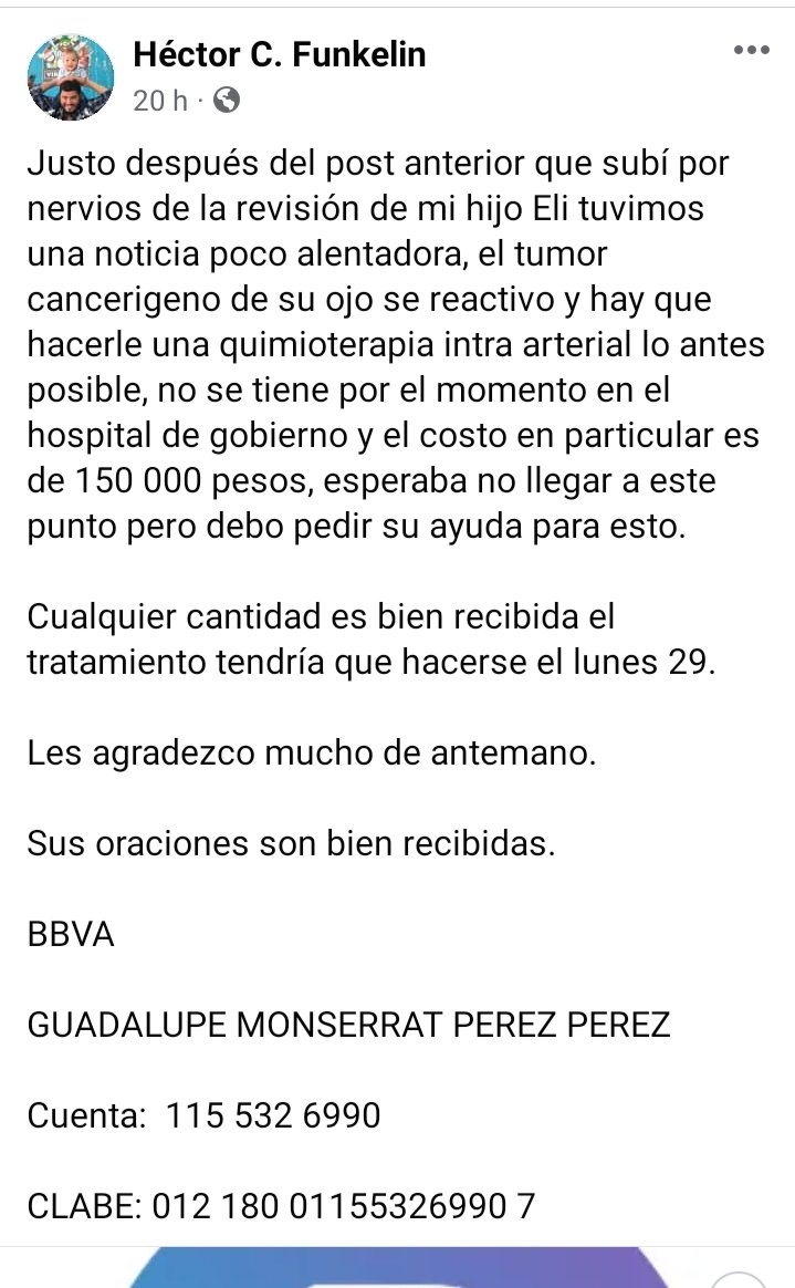 wenbeat16's tweet photo. Amigos, el bebecito Eli nos necesita, si está dentro de sus posibilidades apoyar se los agradeceríamos mucho!! 🙏🙏🙏🙏🙏 https://t.co/8IVeGHDrec