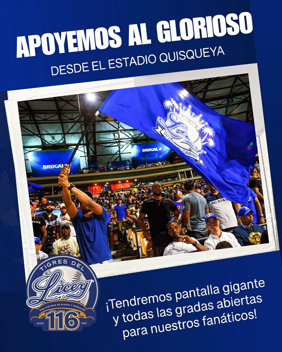 TigresdelLicey's tweet photo. 🗣️ LICEISTAS!!! 🙌🏼

Hoy es el último juego de la temporada 2023-2024 y al igual cómo salimos aquel 19 de octubre, así saldremos hoy a darlo TODO POR EL TODO. TUS TIGRES ESTÁN EN LA PELEA y necesitan de tu apoyo y vibra positiva desde nuestra casa! 

¡DALE PAL’ QUISQUEYA HOY Y PUJA CON NOSOTROS! 

#ThisIsLiceyTime 💙 #LaGloriaContinua 🏆