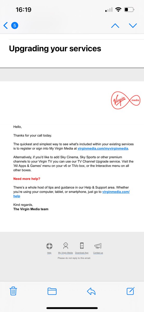 roddyoflaherty's tweet photo. @virginmedia Can you please contact me?! I emailed last Sunday concerning a letter you sent me and I’ve received no reply but today I received two emails thanking me for my call today (I didn’t call today). I called a week ago, was told I needed to email, any update appreciated. https://t.co/ZAY8RabiH3