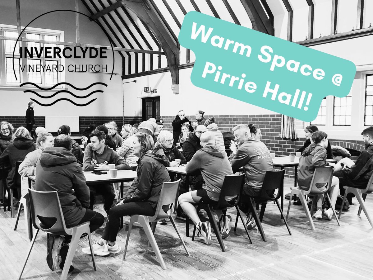 Great start to our first Warm Space this morning! Next month we’ll be working in partnership with Greenock Esplanade Cafe who will be supplying hot rolls 🥳 

Sat 24th Feb, 9.30am-11.30am at the Pirrie Hall - Old West Kirk.

Funded by <a href="/inverclyde/">Inverclyde Council</a> Warm Hand of Friendship Fund.