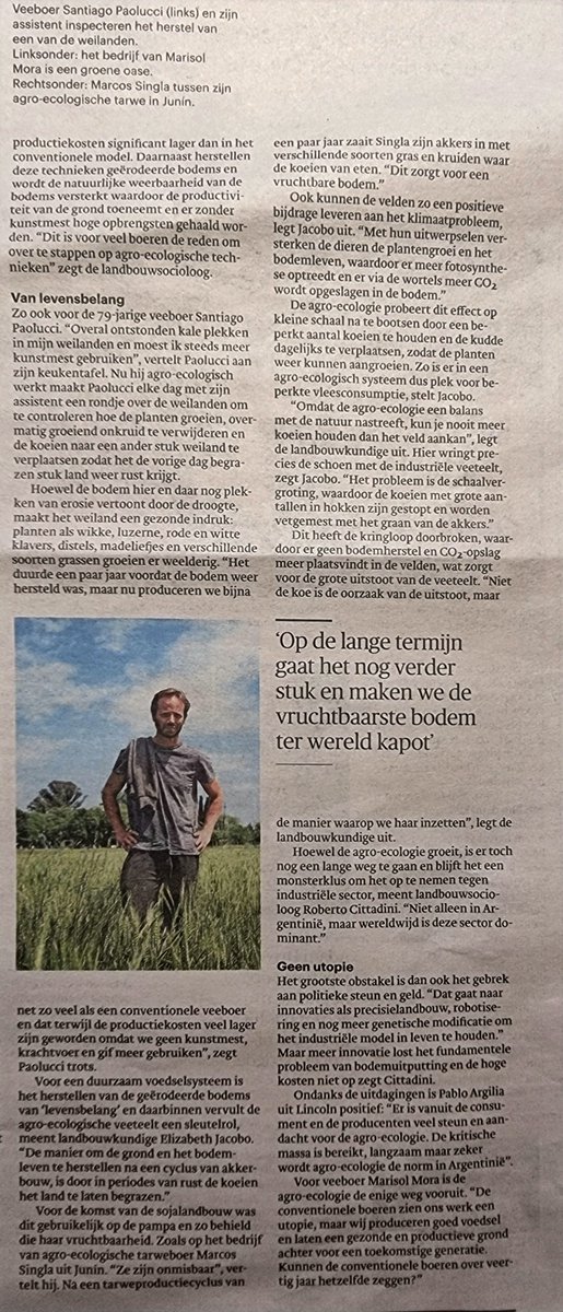 RuudBodem's tweet photo. Biologische landbouw krijgt vaak als tegengeluid dat de oogst lager is, wat nu ook nog wel het geval is.
Als tegen tegengeluid breng ik in dat gangbaar in een dalende tendens zit, grond deels al onbruikbaar wordt. Die lijn moet je wel verdisconteren.
Een voorbeeld uit Argentinië. https://t.co/nTu2PAyXs9