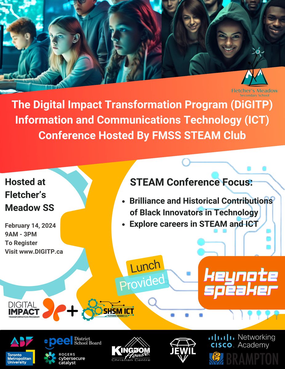 February 14th, <a href="/fmssarrows/">Fletcher's Meadow S.S.</a> STEAM Club host The Digital Impact Transformation Program (DIGITP) and Information and Communications Technology (ICT) Conference <a href="/PeelSchools/">Peel District School Board</a> <a href="/NadineDeerr/">Nadine Deerr</a>.