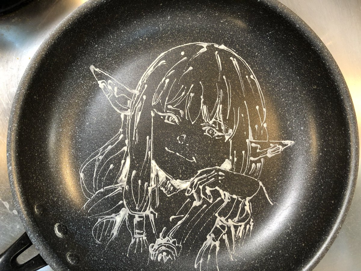 LaRicetta99's tweet image. 本日のパンケーキアート ゼーリエ (声優さん誰？) #pancakeart #frieren