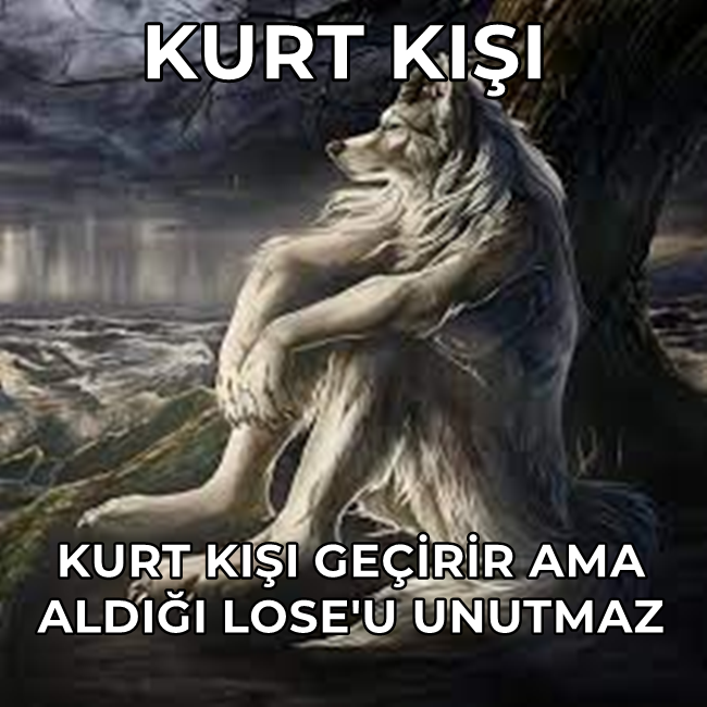 yanınıza kar kalır sanıyorsunuz ama kış soğuğu geçirir ama kurtlar kurt kışı atlatır ama o soğuk algınlığını atlatır kışın yediği karı ayazı kurdun