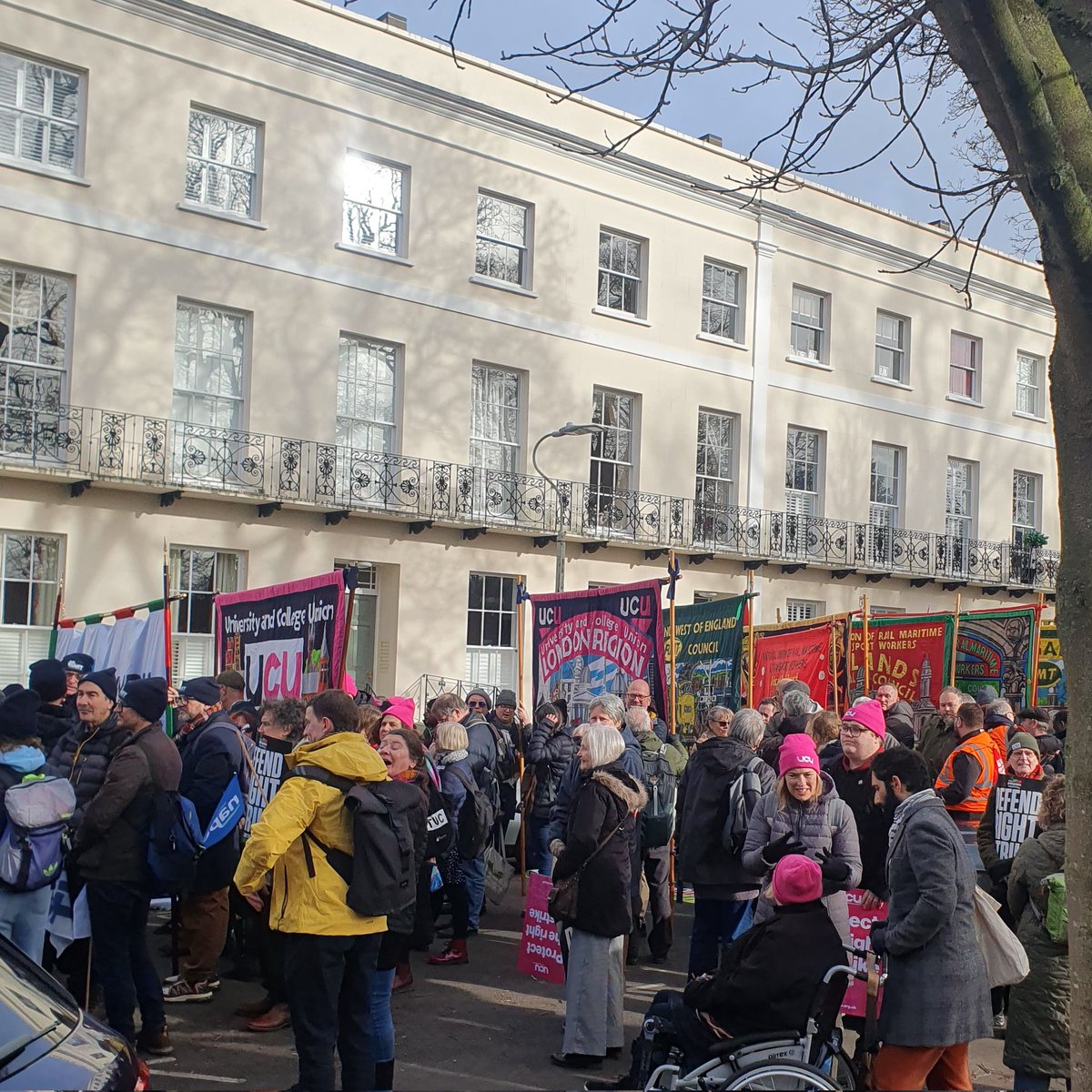 Chesterfield UCU was honoured to march alongside Chesterfield TUC & others at the Protect the right to strike rally in Cheltenham today The rally marks 40 years since GCHQ workers had their right to be union members removed by the Thatcher government #ProtectTheRighttoStrike