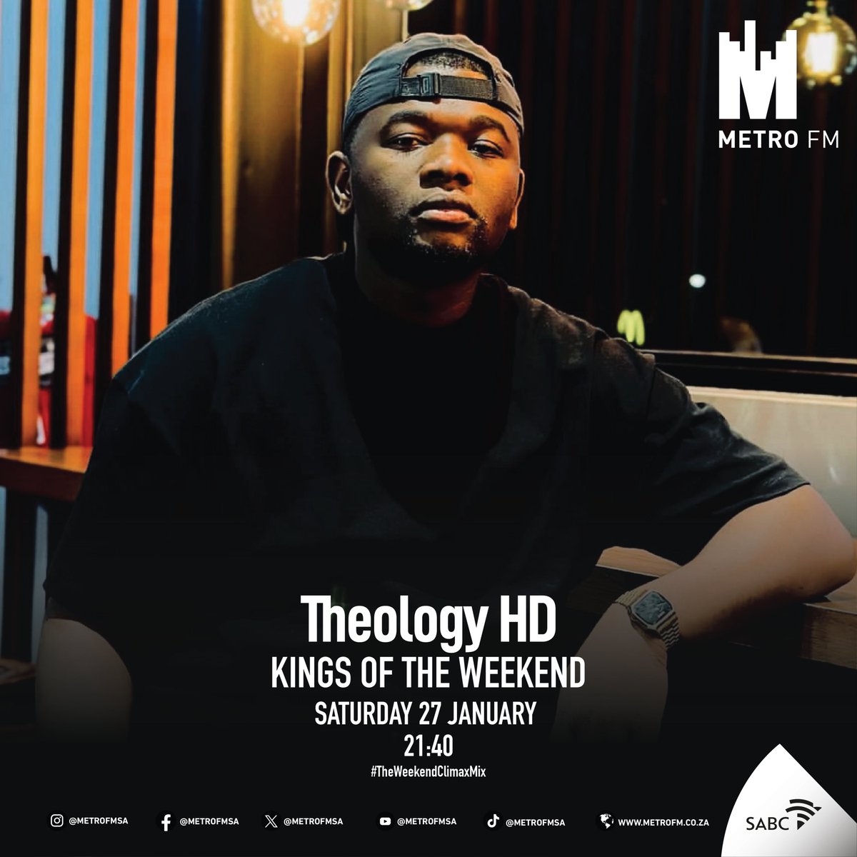 METROFMSA's tweet photo. In the #WeekendClimax Mix tonight, we go to the Yanos Collection of one @TheologyHd to take us all the way to #TheUrbanBeat https://t.co/tyl5AssAC4