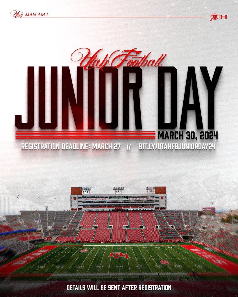 Thank you @MasonYellicoUT @Utah_Football for the Junior Day invite! I look forward to getting to SLC and learning more about the Ute Football program!