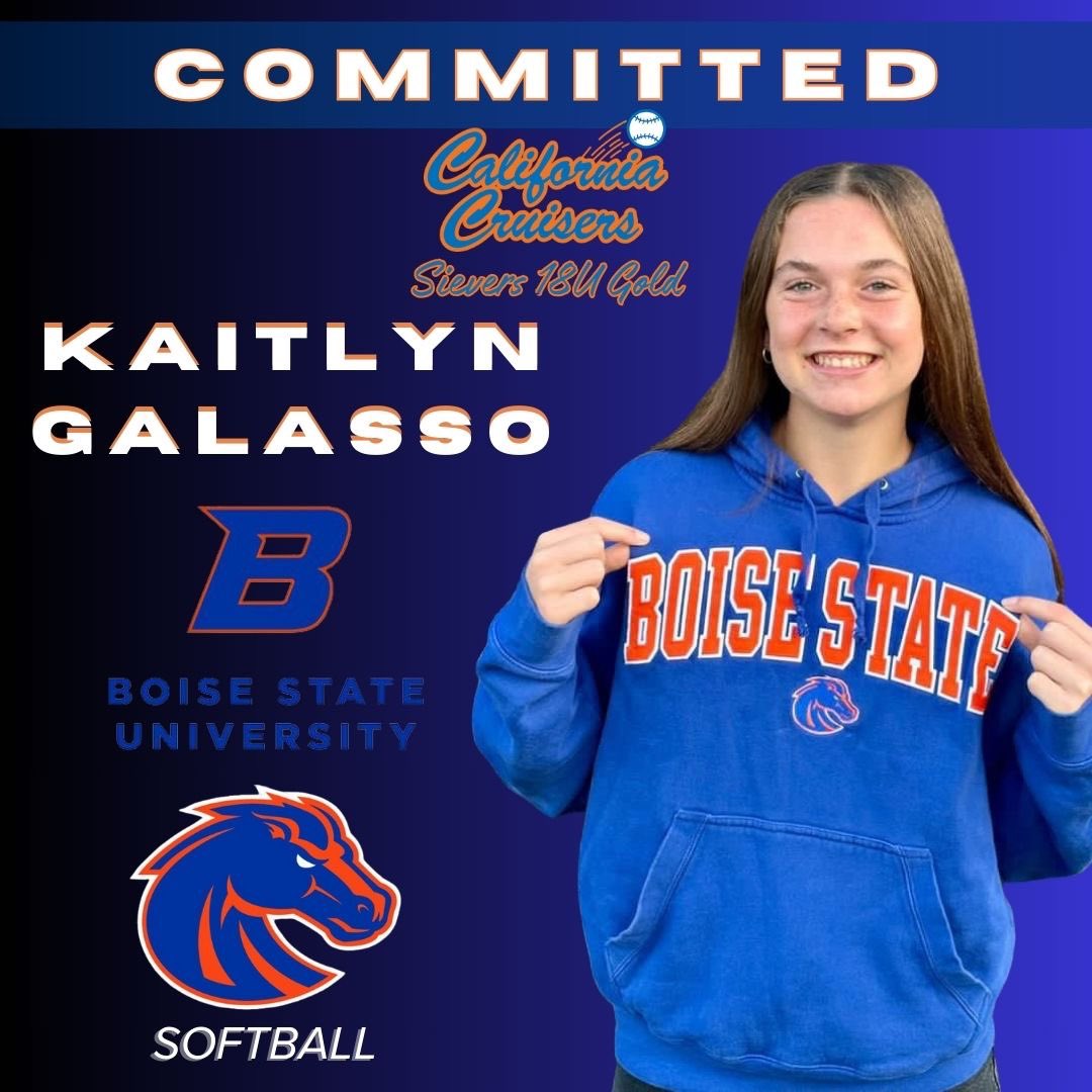 Huge congrats are in order for @KaitlynG2025 who has committed to @BroncoSportsSB 💙 Congrats, KG! We are so proud of you! #BleedBlue #Broncos #californiacruisers #calcruisers #classof2025 #D1commit