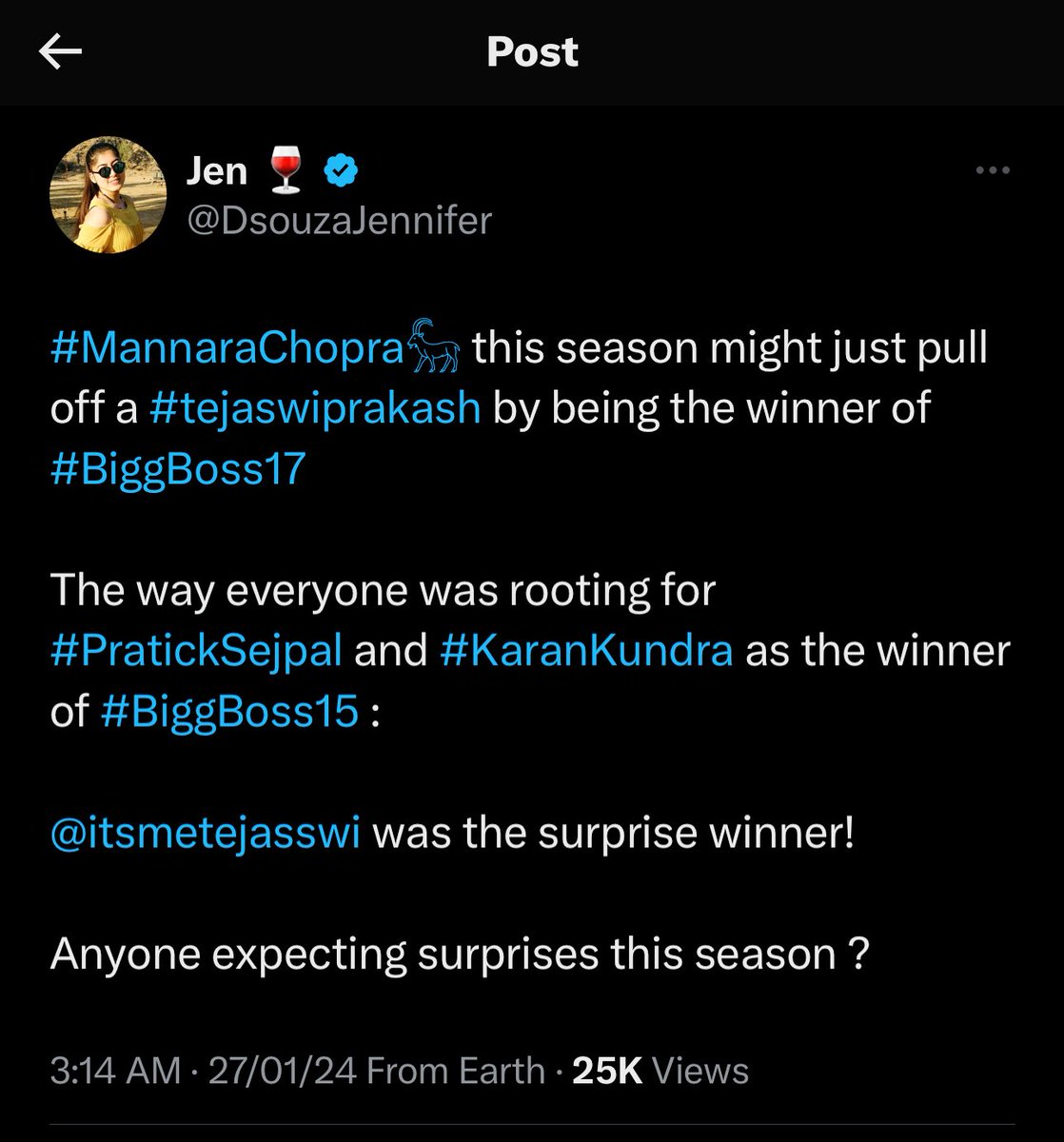 To all of you who think #TejasswiPrakash had a big fanbase and #MannaraChopra𓃵 doesn’t;

You would be surprised at the reality.

Mannara is getting a lot of love and support and it’s only growing by the minute. 

Her fanbase is surpassing a lot of popular faces in #BiggBoss17 !