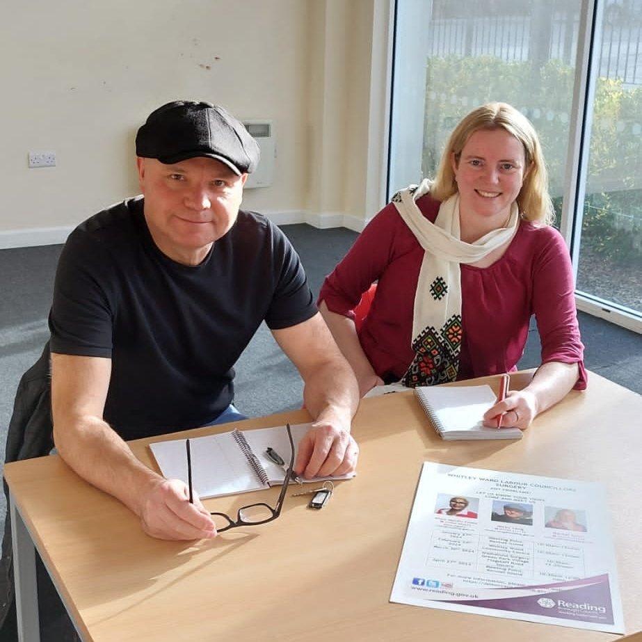Rachel Eden (@racheleden) on Twitter photo Really good Councillors surgery this morning on Kennet Island with <a href="/LengMicky/">Micky Leng</a> followed by a cuppa at <a href="/FidgetBob/">Fidget & Bob</a>. Thanks to the residents who came to raise their issues and catch up.
Serving Whitley All Year, Every Year
<a href="/DrAMpofuColes/">Alice Mpofu-Coles (Dr) #with🧡</a>
<a href="/EandWLabour/">Earley and Woodley Labour</a> <a href="/LabourWhitley/">Whitley Labour 🌹</a> <a href="/reading_labour/">Reading Labour</a> Really good Councillors surgery this morning on Kennet Island with <a href="/LengMicky/">Micky Leng</a> followed by a cuppa at <a href="/FidgetBob/">Fidget & Bob</a>. Thanks to the residents who came to raise their issues and catch up.
Serving Whitley All Year, Every Year
<a href="/DrAMpofuColes/">Alice Mpofu-Coles (Dr) #with🧡</a>
<a href="/EandWLabour/">Earley and Woodley Labour</a> <a href="/LabourWhitley/">Whitley Labour 🌹</a> <a href="/reading_labour/">Reading Labour</a>