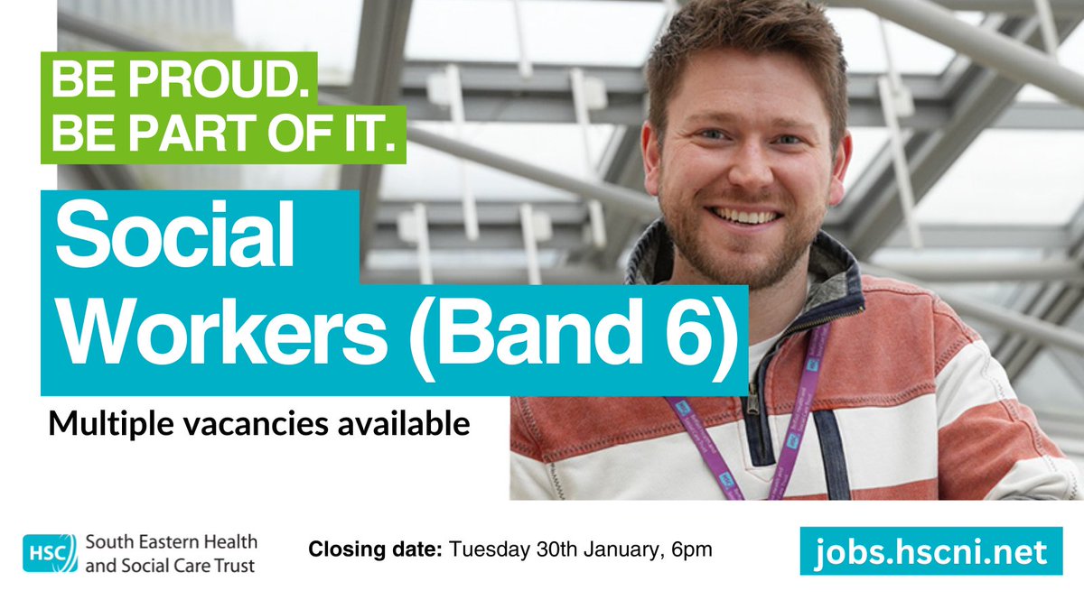 Looking for a new challenge within Social Work? 💙 

We are now hiring Band 6 Social Workers across the Trust:
bit.ly/42bqH9E

Find out more about what it is like working within the South Eastern Trust 👇 
bit.ly/498xXFx