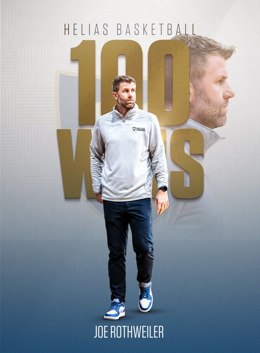 Congratulations to our Head Coach, Joe Rothweiler on career win #100! Thank you for your dedication to the Helias Basketball Program! Your energy and passion are unmatched 🏀💯 Shout out to @CMaassen3 and the @TheFrontRowFilm for the awesome graphic!